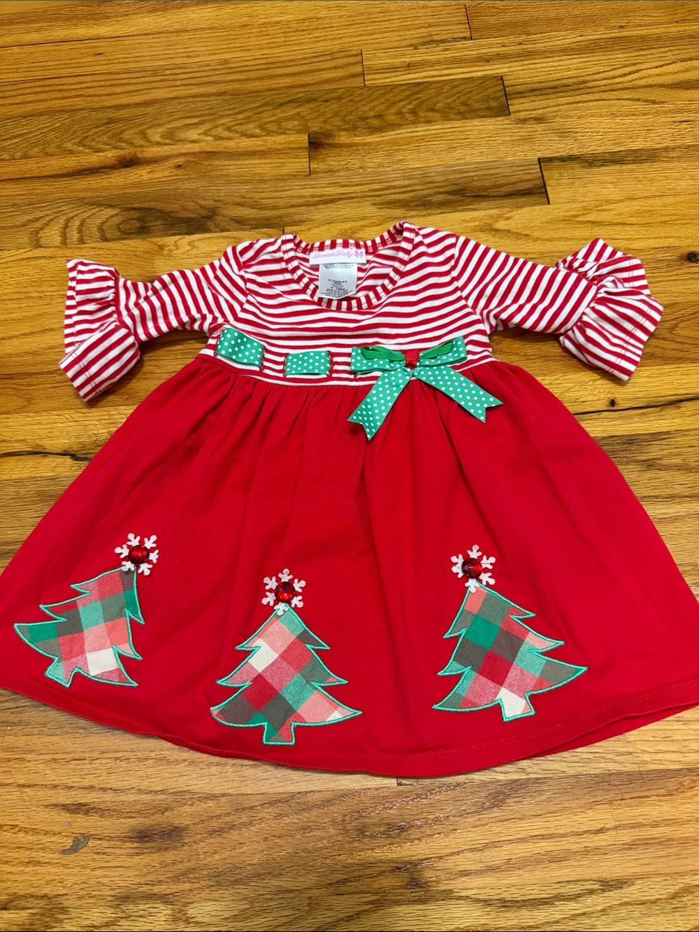 Bonnie Baby Red and White Holiday Dress